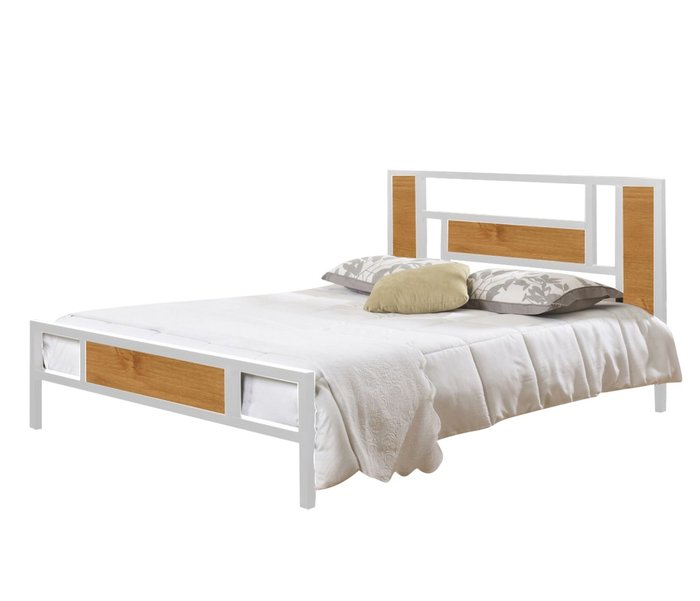 Кровать Бристоль 140х200 бело-коричневого цвета