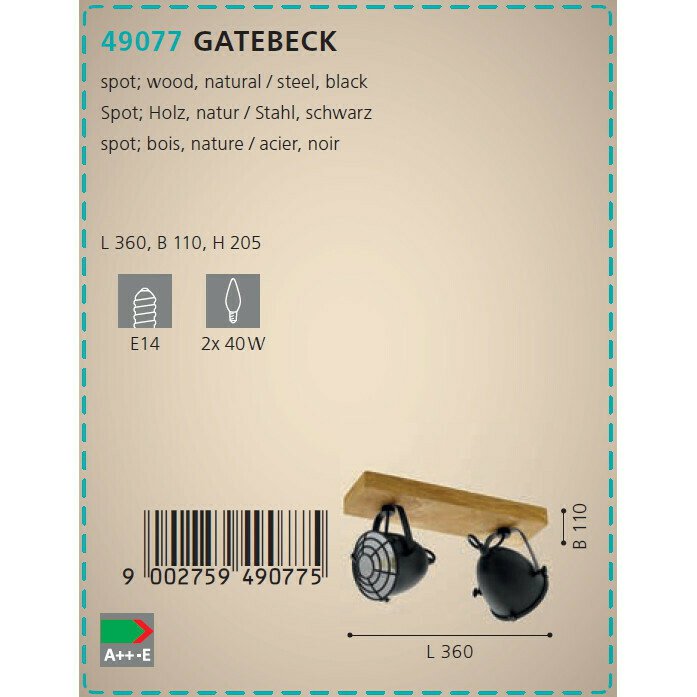 Спот Gatebeck в стиле лофт - купить Накладные споты по цене 10990.0