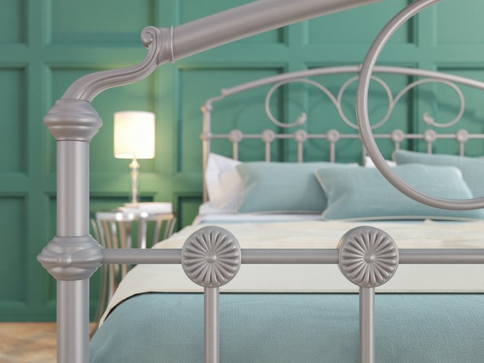 Кровать Розалин 160х200 серебряного цвета - лучшие Кровати для спальни в INMYROOM