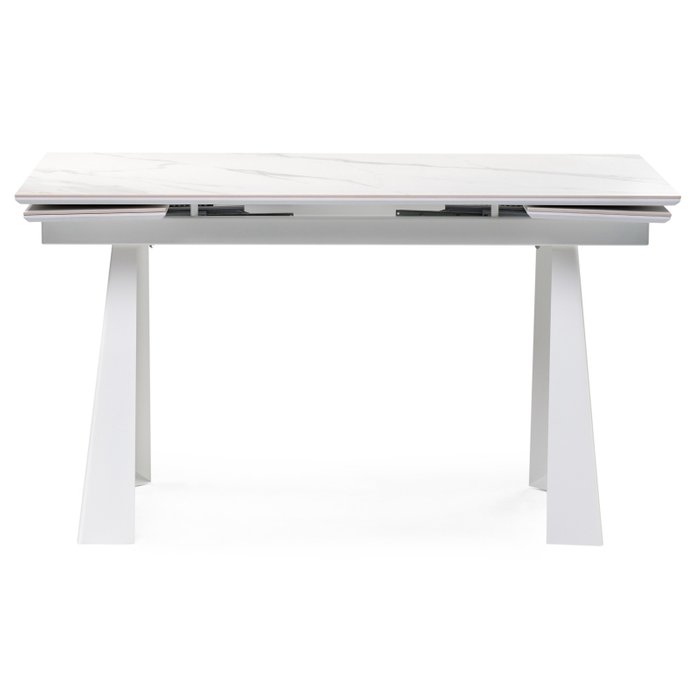 Раздвижной обеденный стол Бэйнбрук белого цвета - купить Обеденные столы по цене 54740.0