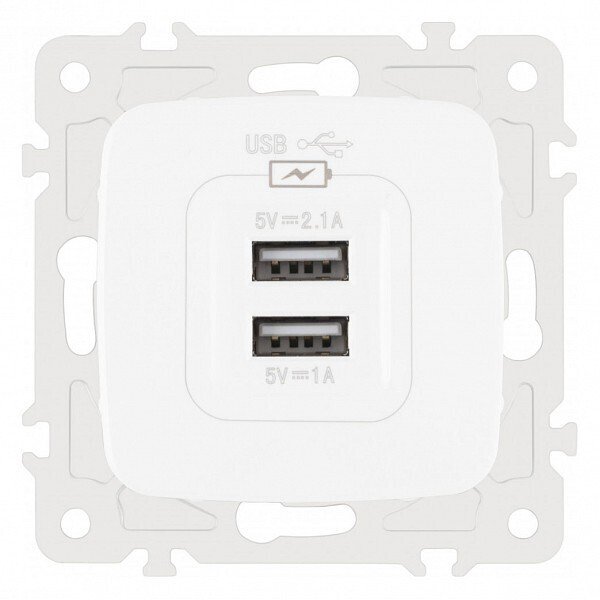Розетка USB, без рамки 205.46-1.white Розетка USB, без рамки 205.46-1.white