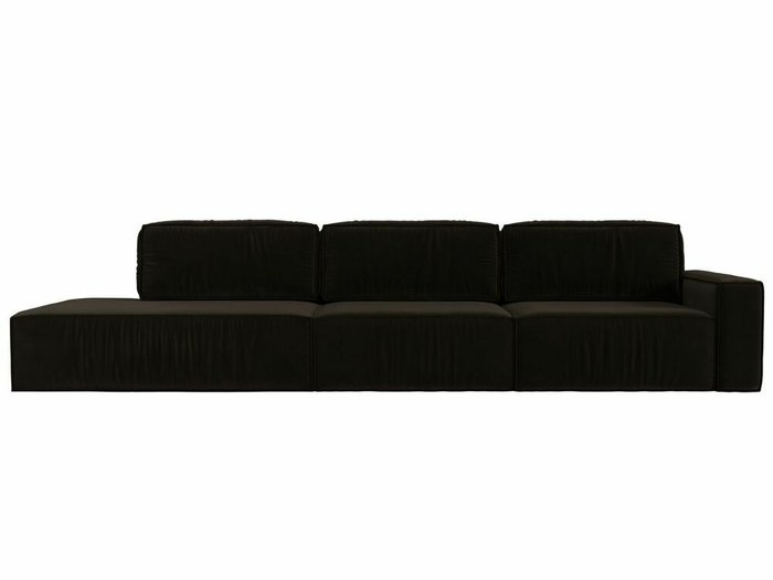 Диван-кровать Прага Модерн Лонг темно-коричневого цвета подлокотник справа - купить Прямые диваны по цене 97999.0