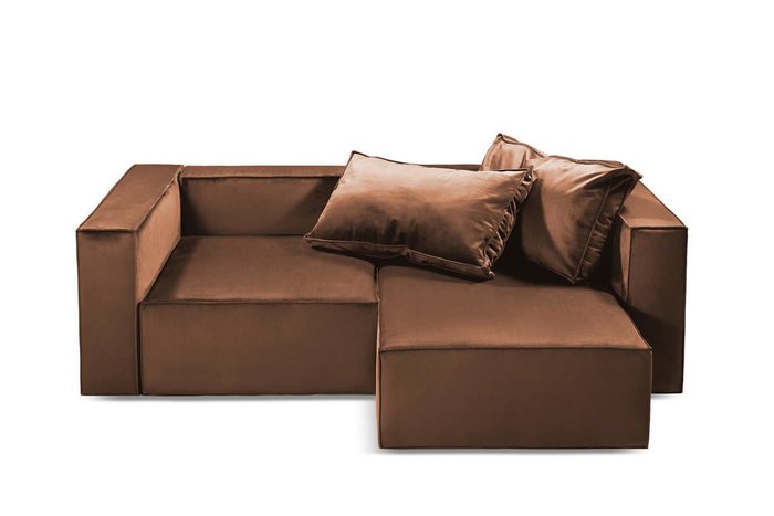 Угловой диван-кровать Loft коричневого цвета