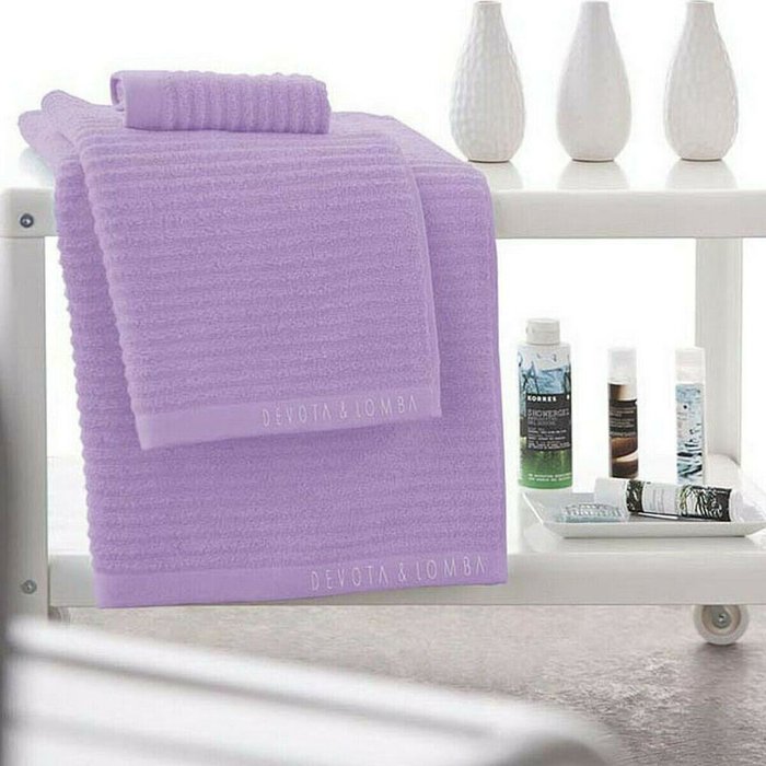 Полотенца Devota & Lomba Rayas lila Лиловый 100 % хлопок 30 x 50 - 50 x 90 - 70 x 140 см - купить Полотенца для рук по цене 3717.0