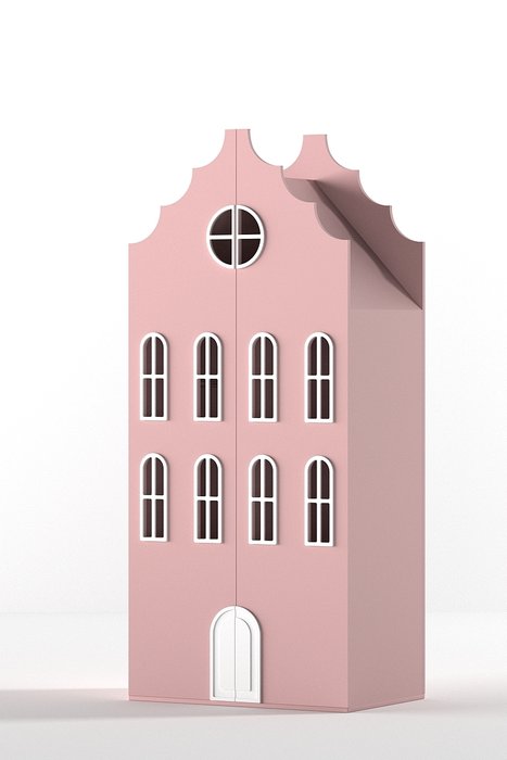 Двойной шкаф-домик Бремен Medium розового цвета - купить Детские шкафы по цене 82290.0