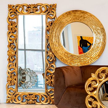 Настенное зеркало Арагон золотого цвета - купить Настенные зеркала по цене 22000.0