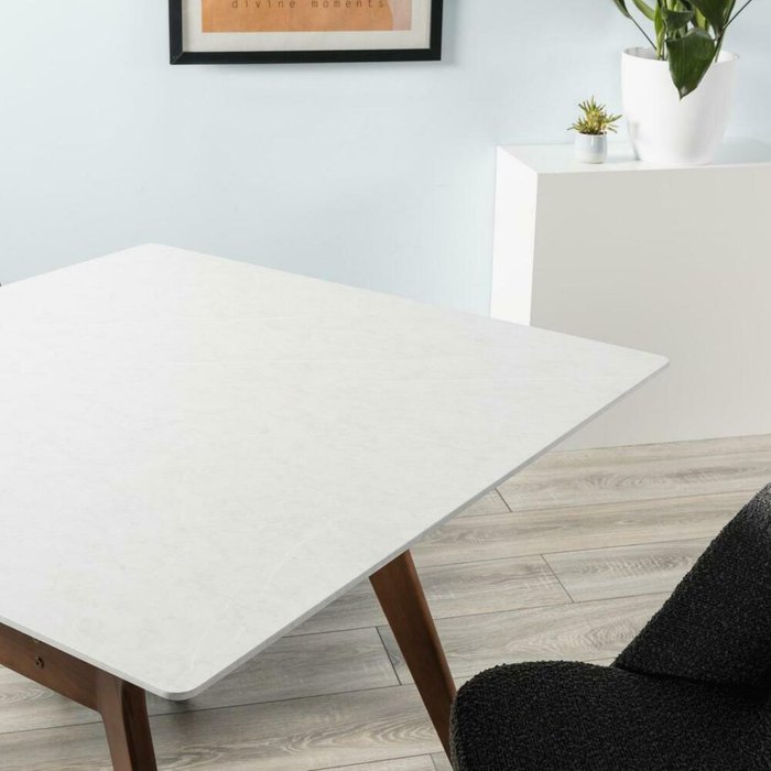 Стол обеденный Нарвик цвета мрамор бьянко  - лучшие Обеденные столы в INMYROOM