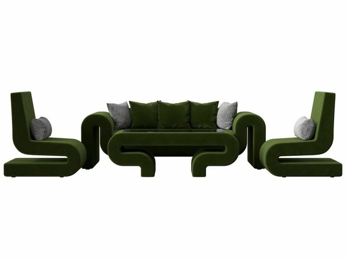 Набор мягкой мебели Волна 2 зеленого цвета - купить Комплекты мягкой мебели по цене 117997.0