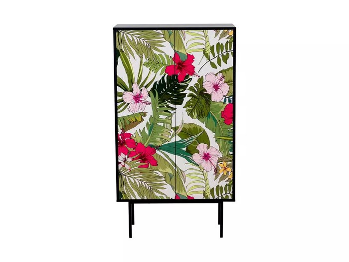 Шкаф Boho черного цвета с цветочным фасадом Шкаф Boho черного цвета с цветочным фасадом