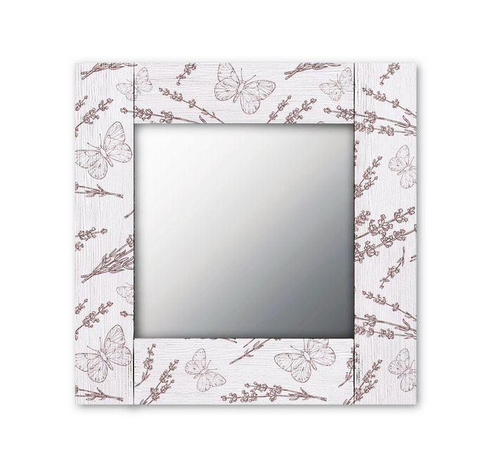 Настенное зеркало Бабочки 50х65 белого цвета - купить Настенные зеркала по цене 13190.0