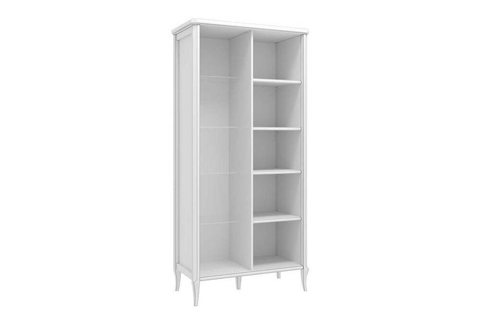Шкаф книжный Онтарио серо-белого цвета - купить Книжные шкафы по цене 126890.0