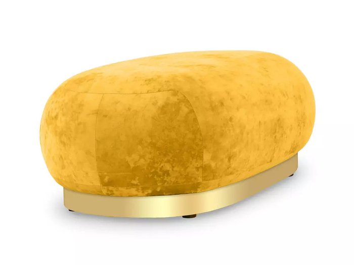 Банкетка Lucca желтого цвета с золотым основанием - лучшие Банкетки в INMYROOM