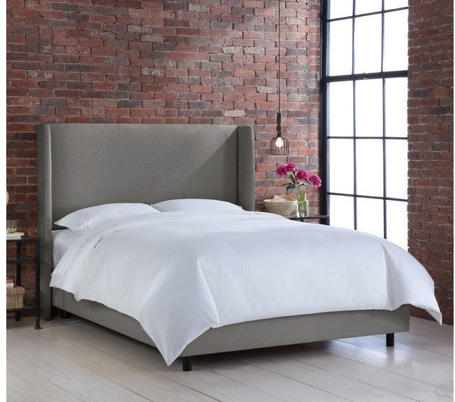 Кровать Kelly Серый Велюр 160х200  - купить Кровати для спальни по цене 102000.0