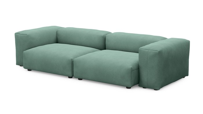 Прямой диван Фиджи двухсекционный темно-мятного цвета - купить Прямые диваны по цене 67700.0