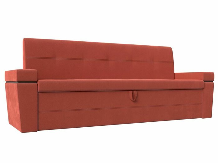 Прямой диван-кровать Деметра кораллового цвета