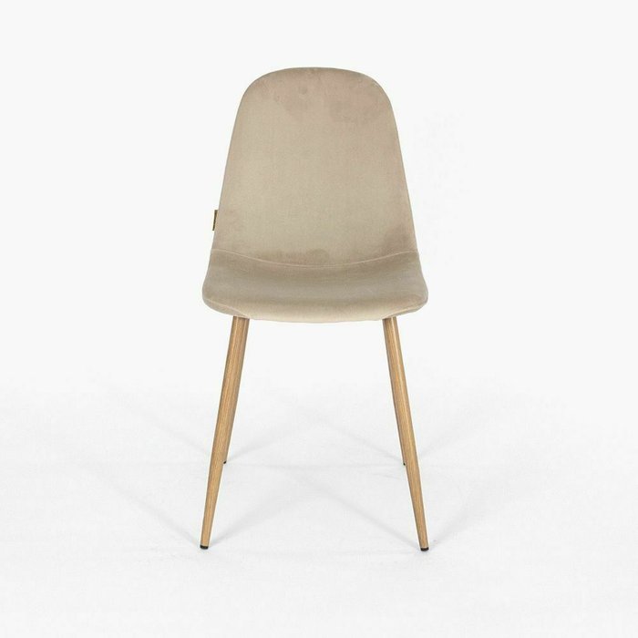 Стул бархатный Копенгаген бежевого цвета - купить Обеденные стулья по цене 5200.0