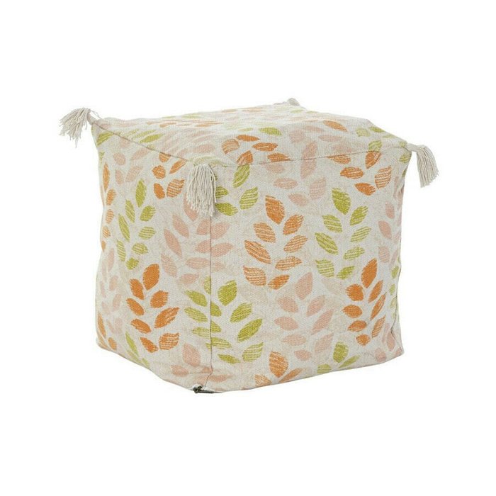 Floor cushion DKD Home Decor Бежевый растения Shabby Chic 40 x 40 x 40 см