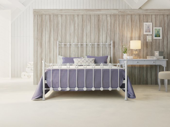Кровать Капель 160х200 серебряного цвета