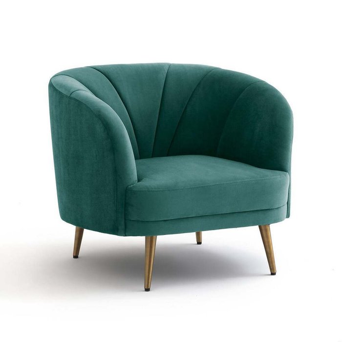 Кресло велюровое Leone зеленого цвета