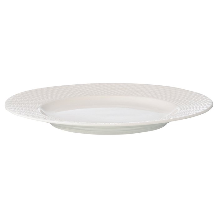Набор из двух тарелок белого цвета с фактурным рисунком из коллекции essential, 22см - лучшие Тарелки в INMYROOM