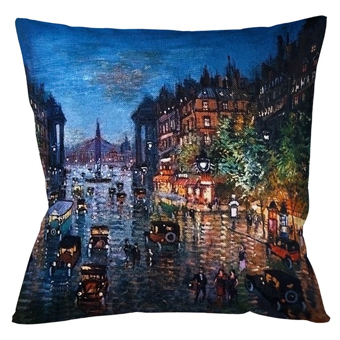 Декоративная арт подушка Парижский бульвар