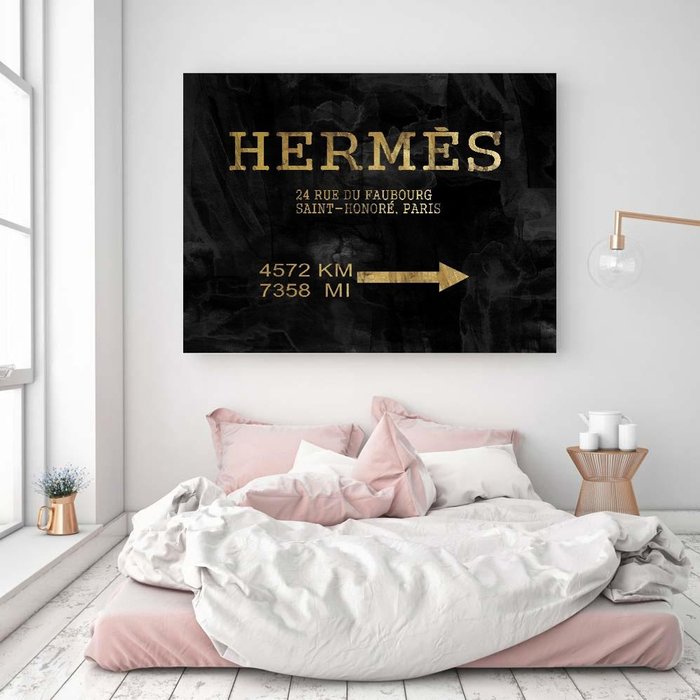 Постер Hermes 2 А4 черно-золотого цвета - купить Картины по цене 2000.0