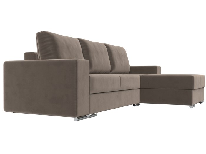 Угловой диван-кровать Дрезден коричневого цвета правый угол - лучшие Угловые диваны в INMYROOM