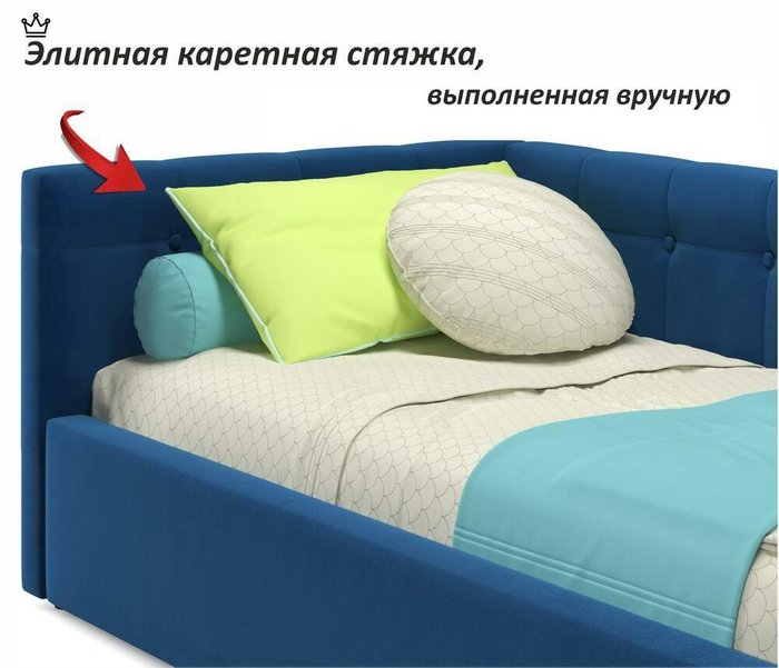 Кровать Bonna 90х200 светло-синего цвета - лучшие Кровати для спальни в INMYROOM