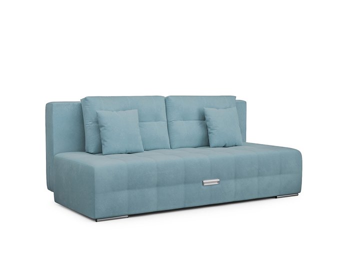 Прямой диван-кровать Марсель 4 голубого цвета