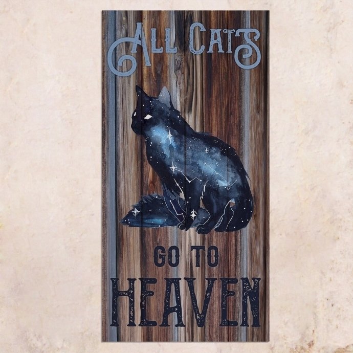 Картина на дереве All Cats Go To Heaven