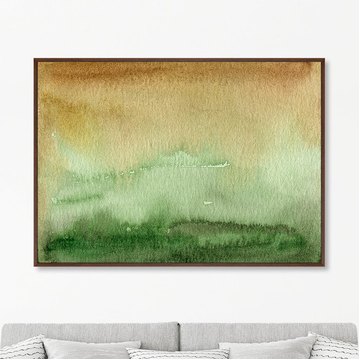 Репродукция картины на холсте The green valley and the hills beyond