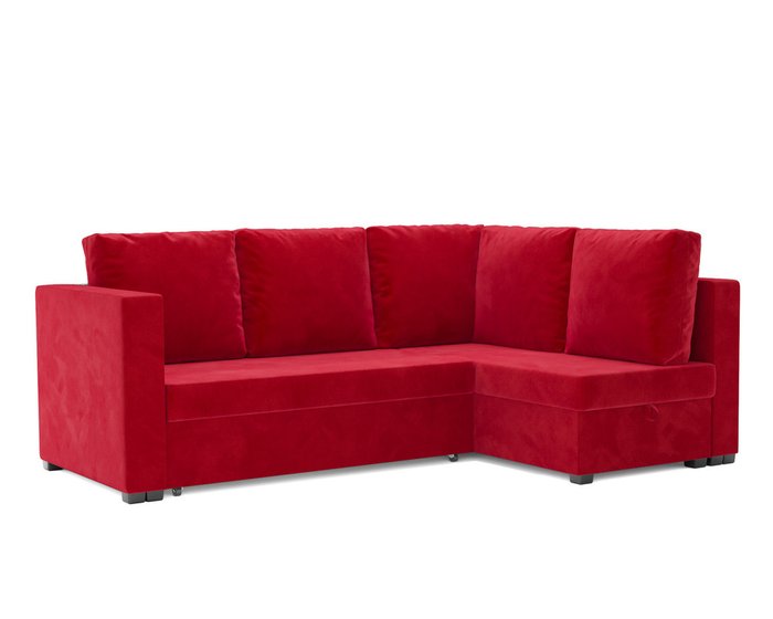 Угловой диван-кровать Мансберг красного цвета