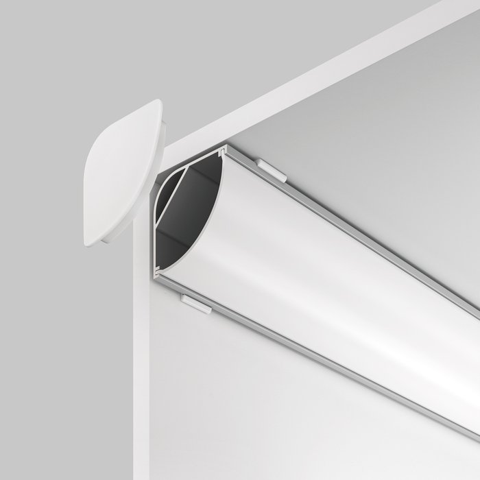 Алюминиевый профиль накладной 3x3 серебряного цвета - лучшие Профили для светодиодных лент в INMYROOM