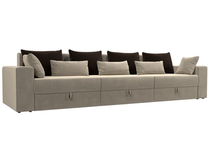Прямой диван-кровать Мэдисон Long бежево-коричневого цвета
