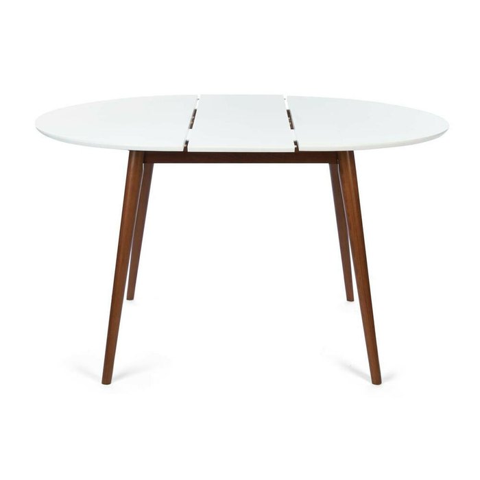 Раздвижной обеденный стол Bosco бело-коричневого цвета - лучшие Обеденные столы в INMYROOM