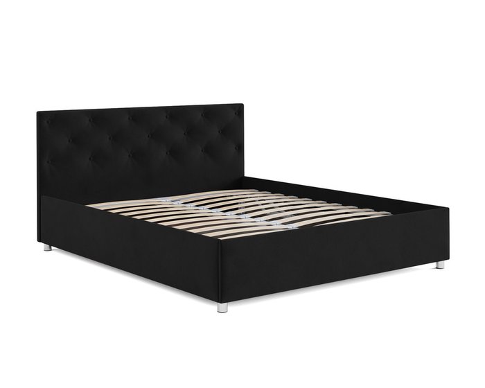 Кровать Классик 160х190 черного цвета с подъемным механизмом (велюр) - лучшие Кровати для спальни в INMYROOM