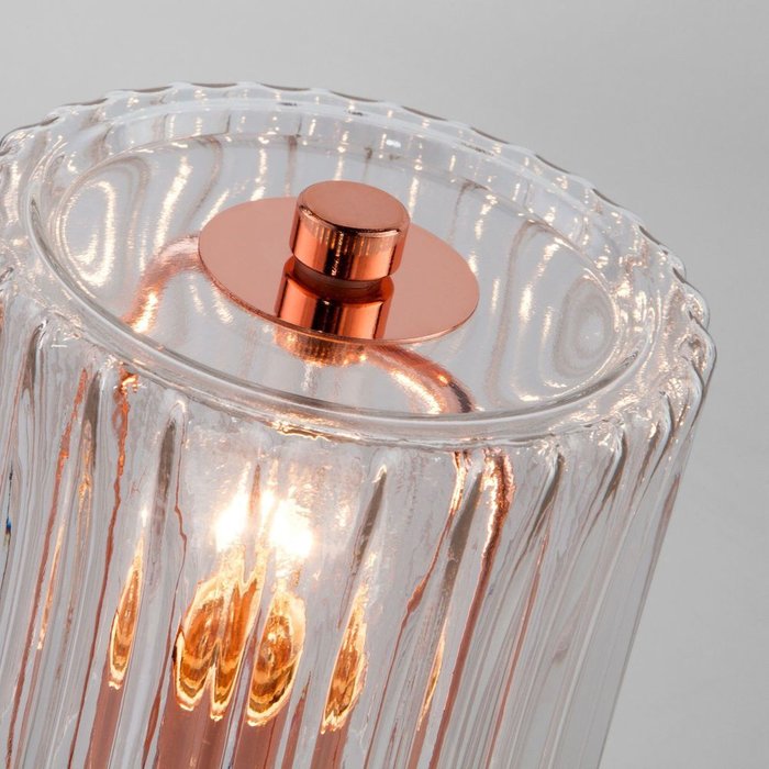 Настольная лампа со стеклянным абажуром 01068/1 розовое золото Bulbo - лучшие Настольные лампы в INMYROOM