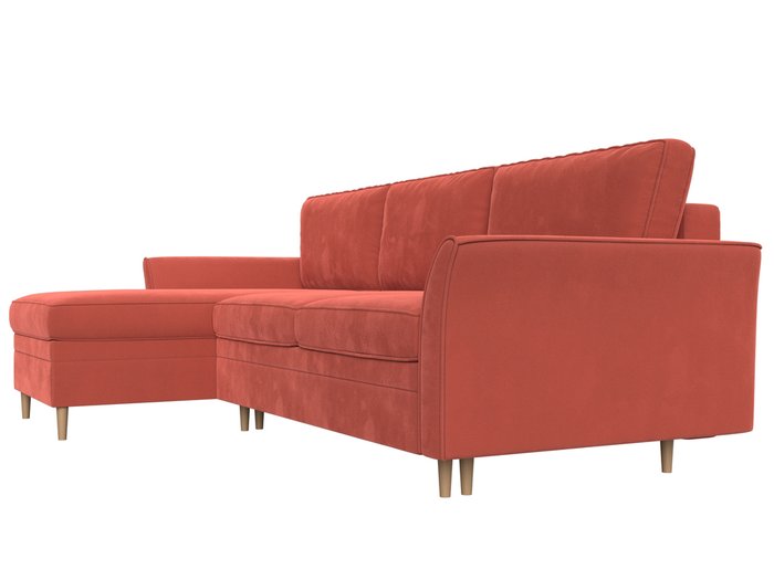 Угловой диван-кровать София кораллового цвета левый угол - лучшие Угловые диваны в INMYROOM