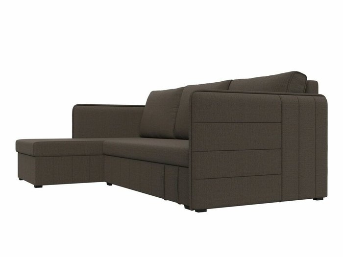 Угловой диван-кровать Слим темно-коричневого цвета левый угол - лучшие Угловые диваны в INMYROOM