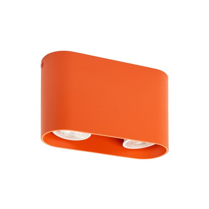 Точечный накладной светильник из металла оранжевого цвета  - купить Накладные споты по цене 1475.0