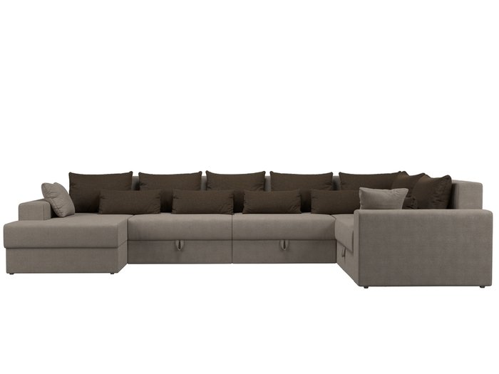 Угловой диван-кровать Мэдисон бежево-коричневого цвета правый угол - купить Угловые диваны по цене 79990.0
