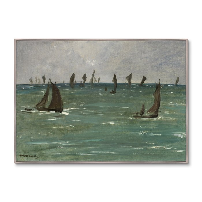 Репродукция картины Boats at Berck-sur-Mer, 1873г. - купить Картины по цене 21999.0