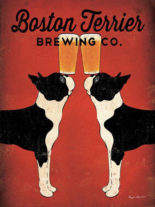 Картина (репродукция, постер): Boston Terrier Brewing Co 