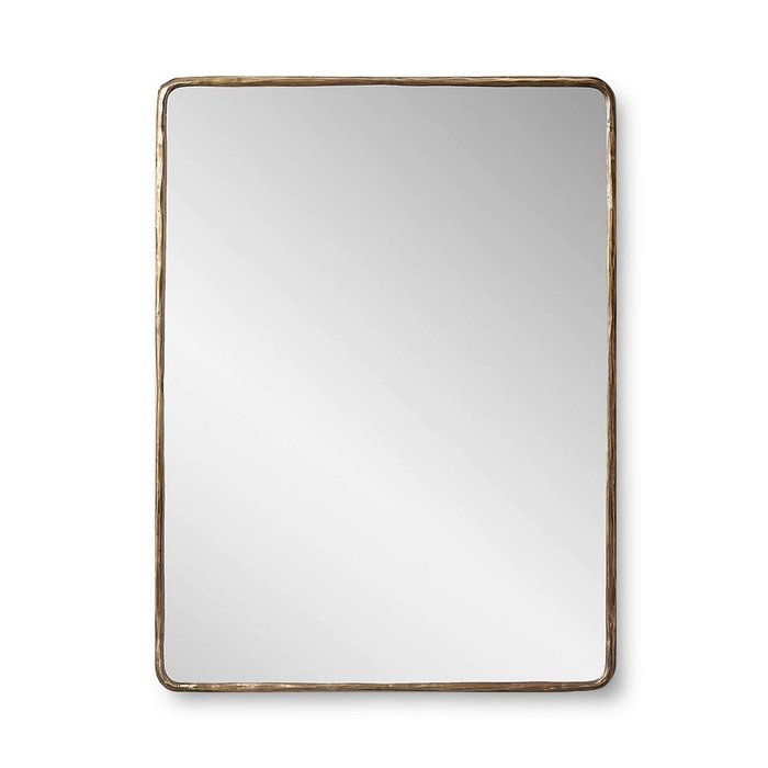 Прямоугольное настенное зеркало Tirramus 105x150 латунного цвета