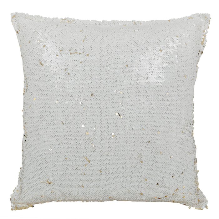 Подушка с пайетками белая - купить Декоративные подушки по цене 990.0