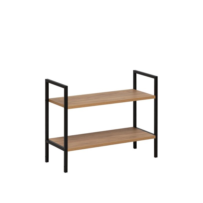 Стеллаж Стилвуд 22 бежево-черного цвета Стеллаж Стилвуд 22 бежево-черного цвета