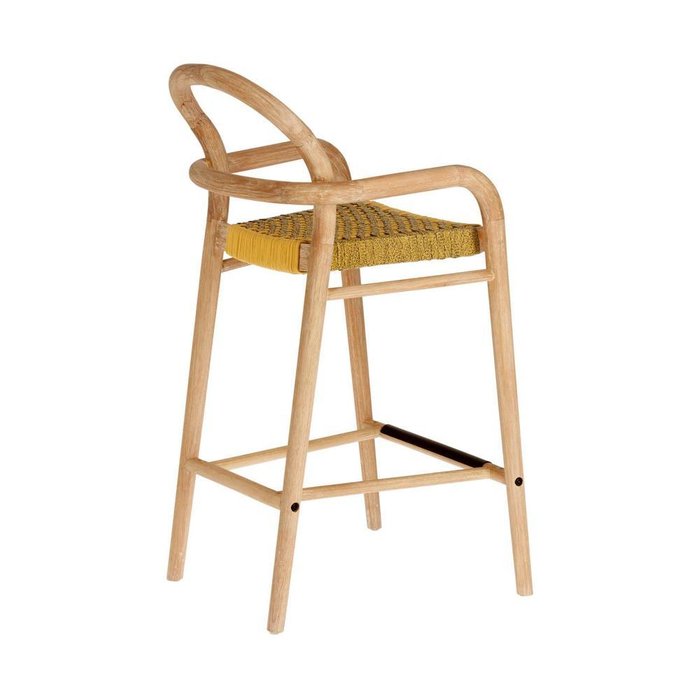 Барный стул Sheryl Marbled Mustard S из дерева бежевого цвета - лучшие Барные стулья в INMYROOM