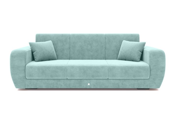 Прямой диван-кровать голубого цвета