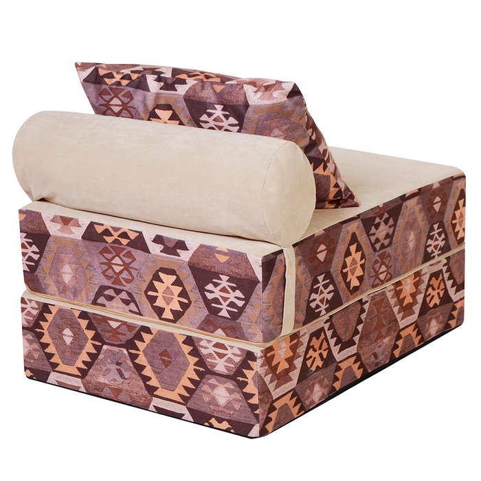 Бескаркасный диван-кровать Puzzle Bag Мехико L коричнево-бежевого цвета - лучшие Бескаркасная мебель в INMYROOM