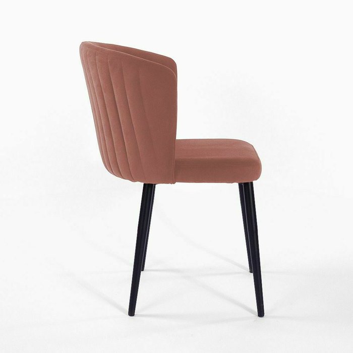 Стул Неаполь кораллово-коричневого цвета с вертикальной прострочкой  - лучшие Обеденные стулья в INMYROOM